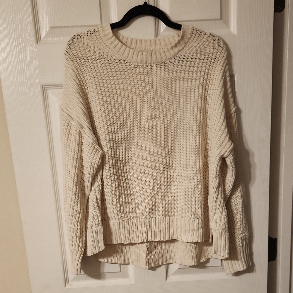 American Eagle Cream Knit Sweater